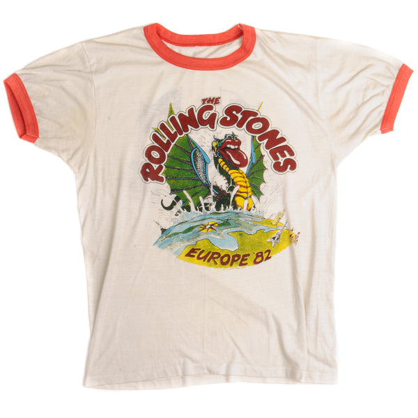 Vintage The Rolling Stones Europe'82 Uk Newcastle Wembley Bristol Tour Tee Shirt 1982 Size Medium.