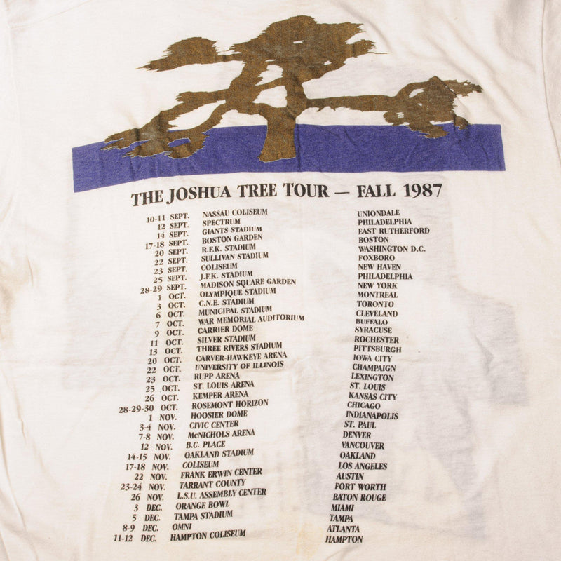 VINTAGE U2 THE JOSHUA TREE TOUR TEE SHIRT 1987 SIZE LARGE MADE IN USA