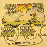 Vintage Yes World Tour Tee Shirt 1977 Size Small Made In USA With Single Stitch Sleeves.