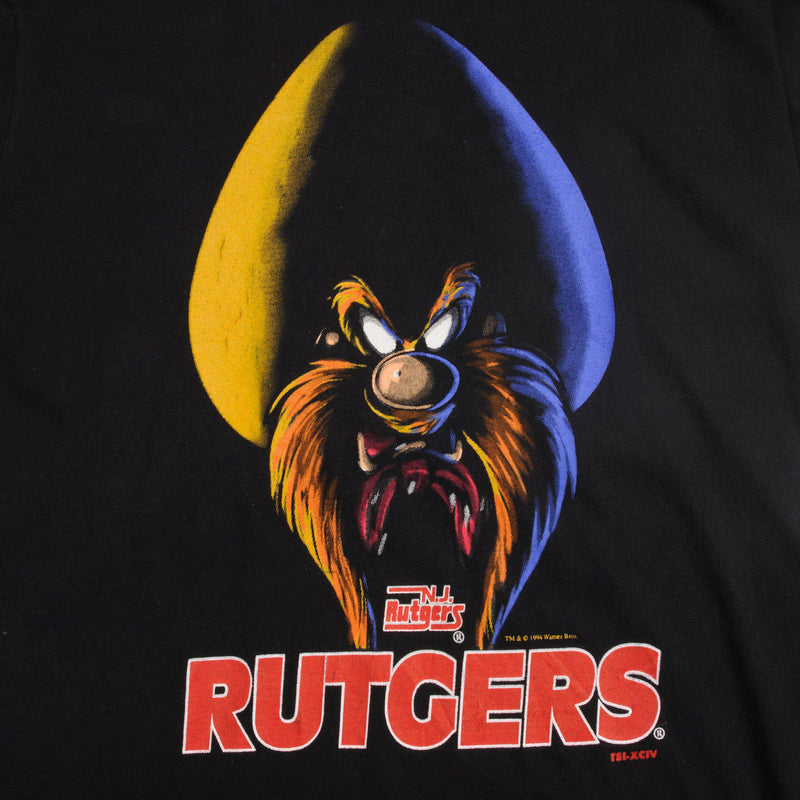 VINTAGE LOONEY TUNES N.J. RUTGERS TEE SHIRT 1994 SIZE LARGE MADE IN USA.