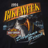 Vintage Harley Davidson Daytona Beach Bike Week St. Petersburg, Florida 1994 Tee Shirt Size XL Made In USA With Single Stitch Sleeves