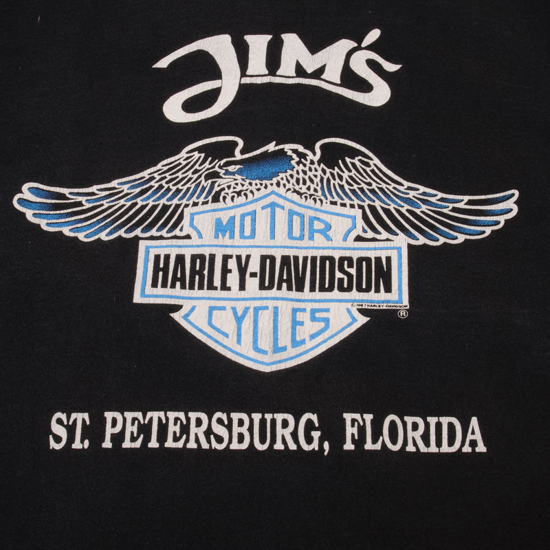 Vintage Harley Davidson Daytona Beach Bike Week St. Petersburg, Florida 1994 Tee Shirt Size XL Made In USA With Single Stitch Sleeves