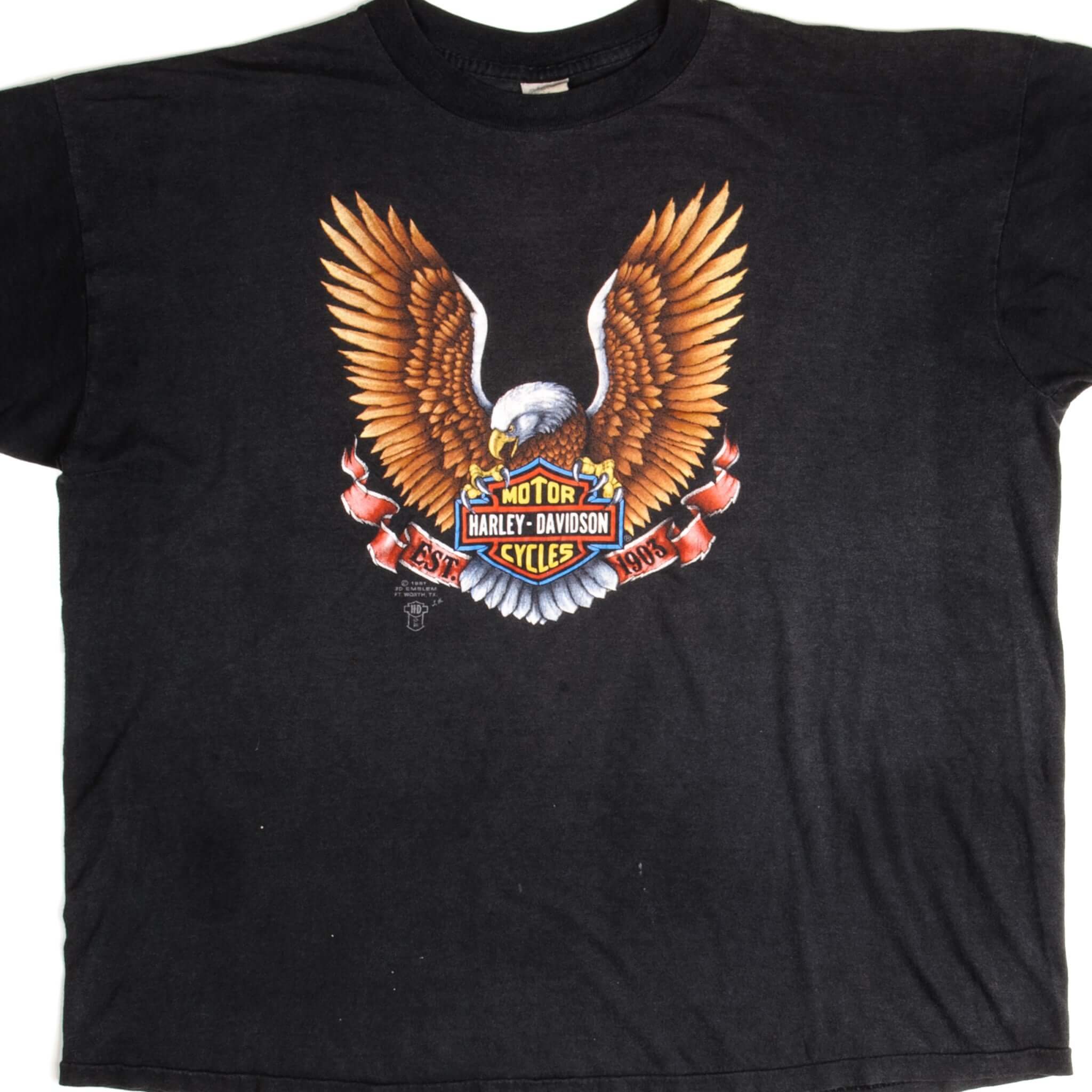 VINTAGE 3D EMBLEM HARLEY DAVIDSON TEE SHIRT 1987 SIZE XL MADE IN USA