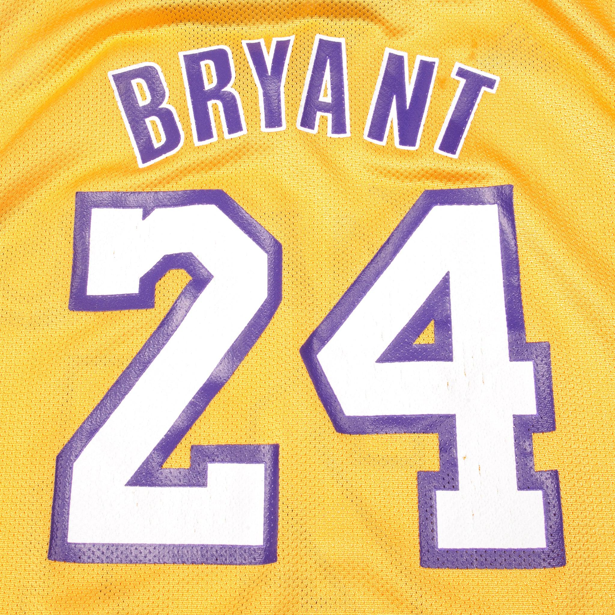 VTG Kobe Bryant Adidas Lakers 24 Black Swingman Sewn Jersey. Black Gold  SIZE 60
