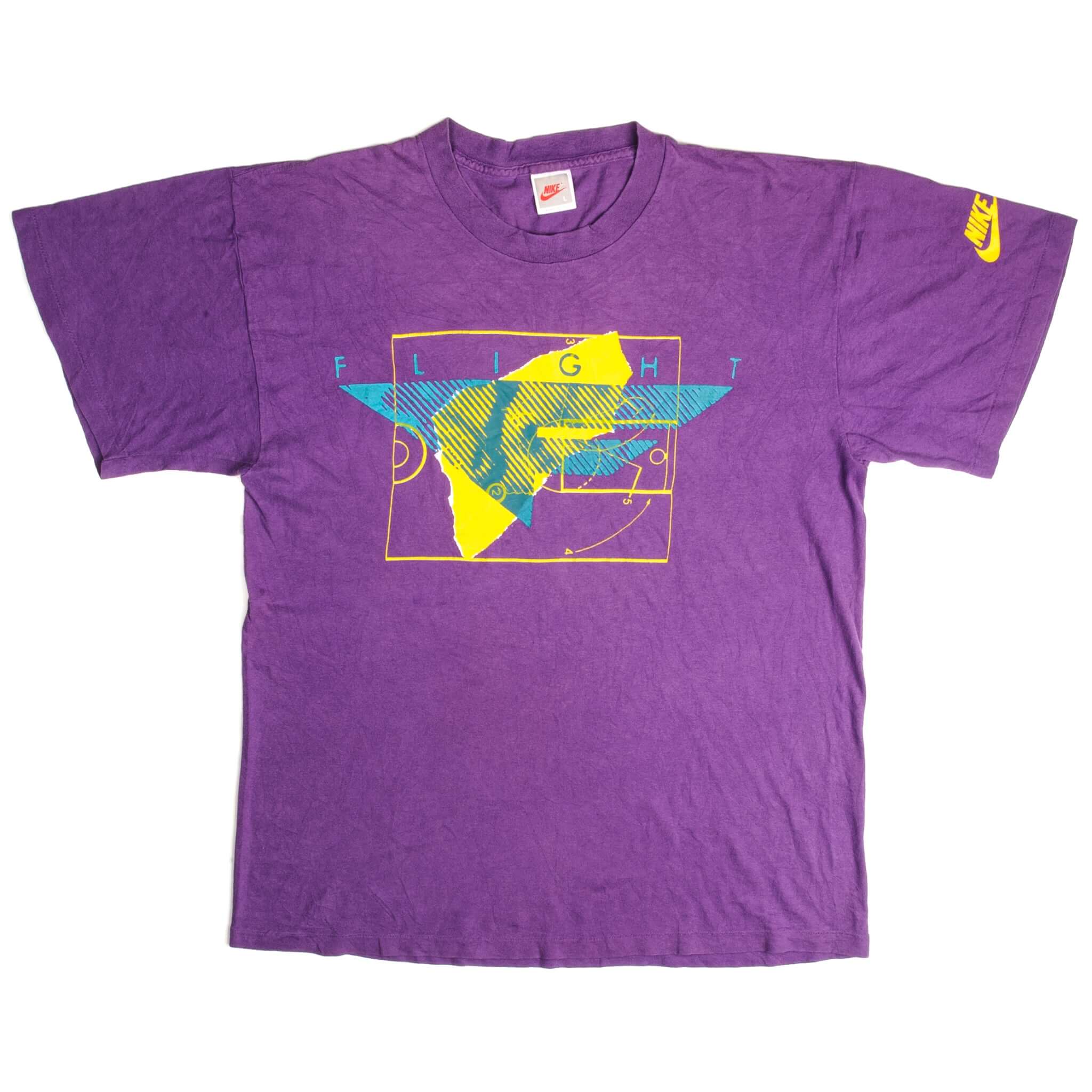 Vintage Nike Flight Tee Shirt 1987-1994 Size Large Made In USA With Single Stitch Sleeves.