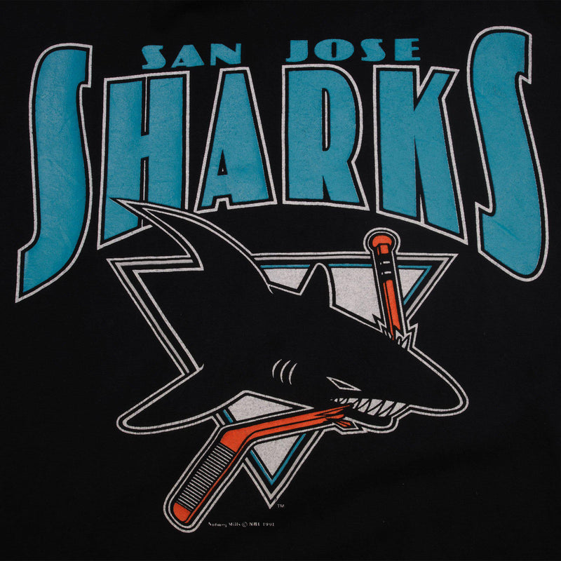 VINTAGE NHL SAN JOSE SHARKS TEE SHIRT 1991 SIZE XL MADE IN USA