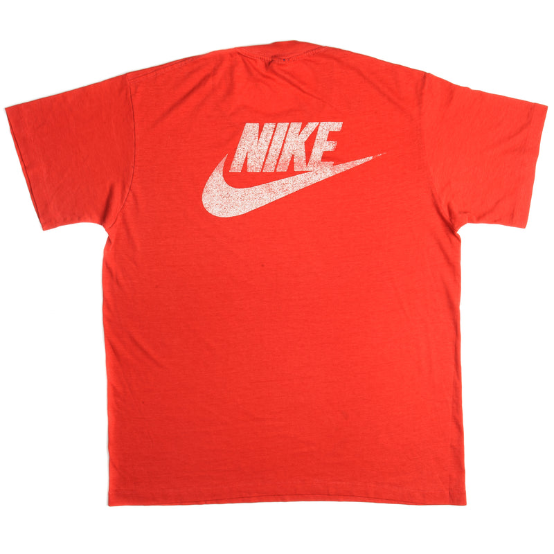 Vintage Nike Nebraska Basketball School Tee Shirt 1984-1987 Size Large Made In USA With Single Stitch Sleeves.
