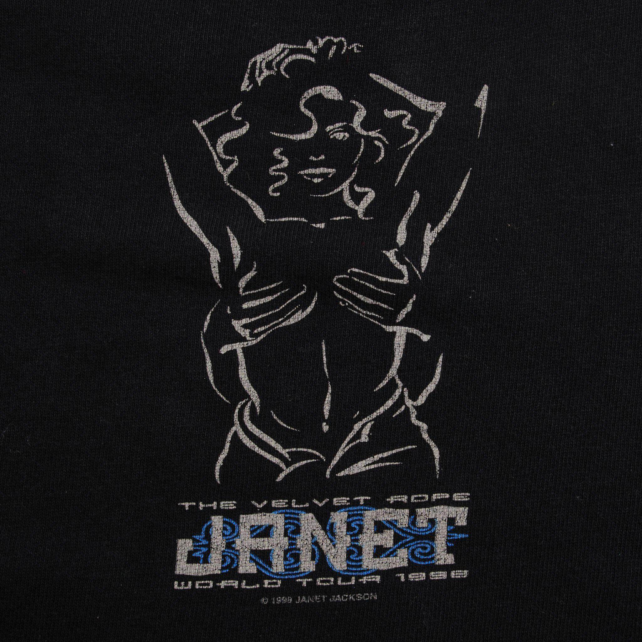VINTAGE JANET JACKSON THE VELVET ROPE WORLD TOUR 1998 TEE SHIRT SIZE LARGE