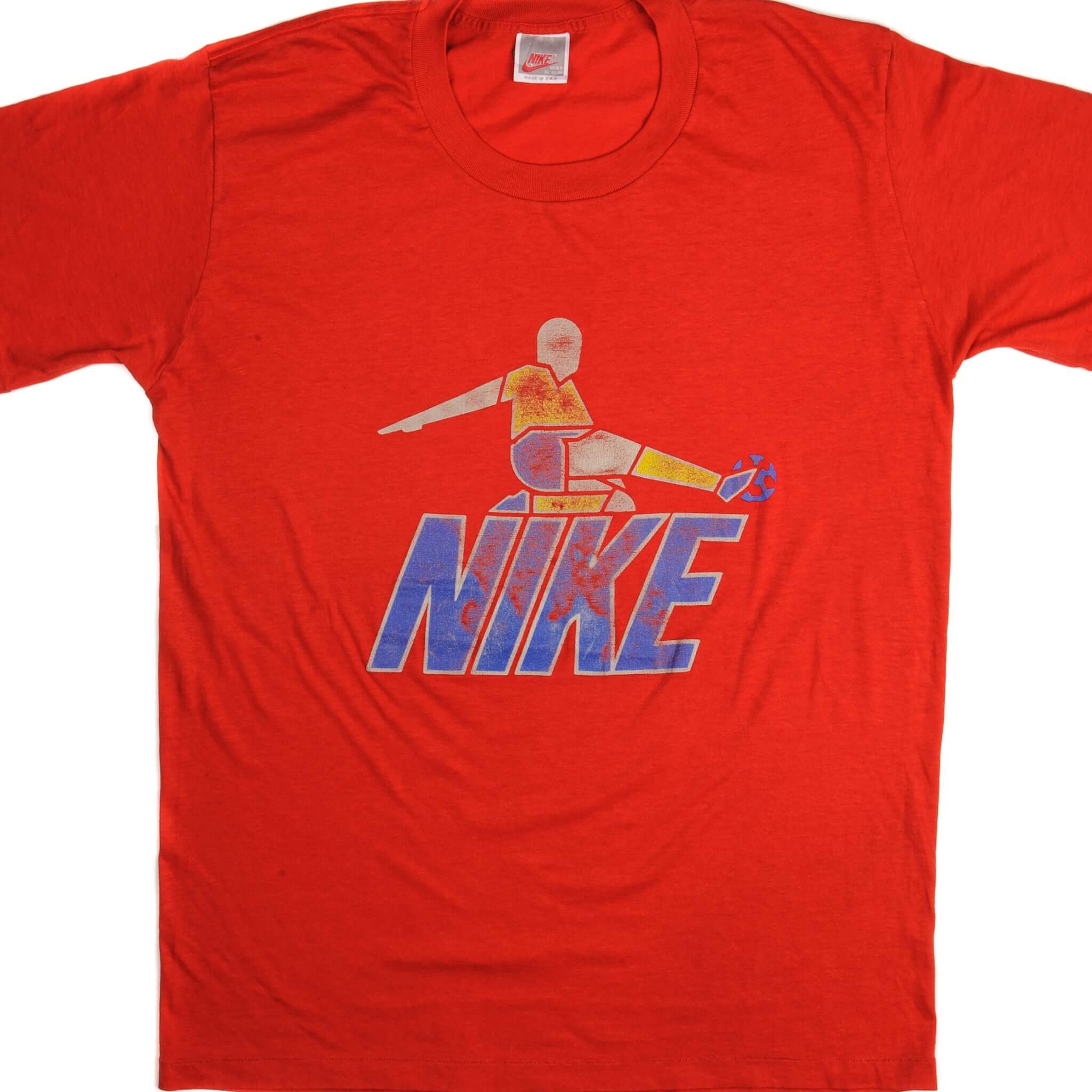 VINTAGE NIKE SOCCER TEE SHIRT 1987-1992 SIZE MEDIUM MADE IN USA
