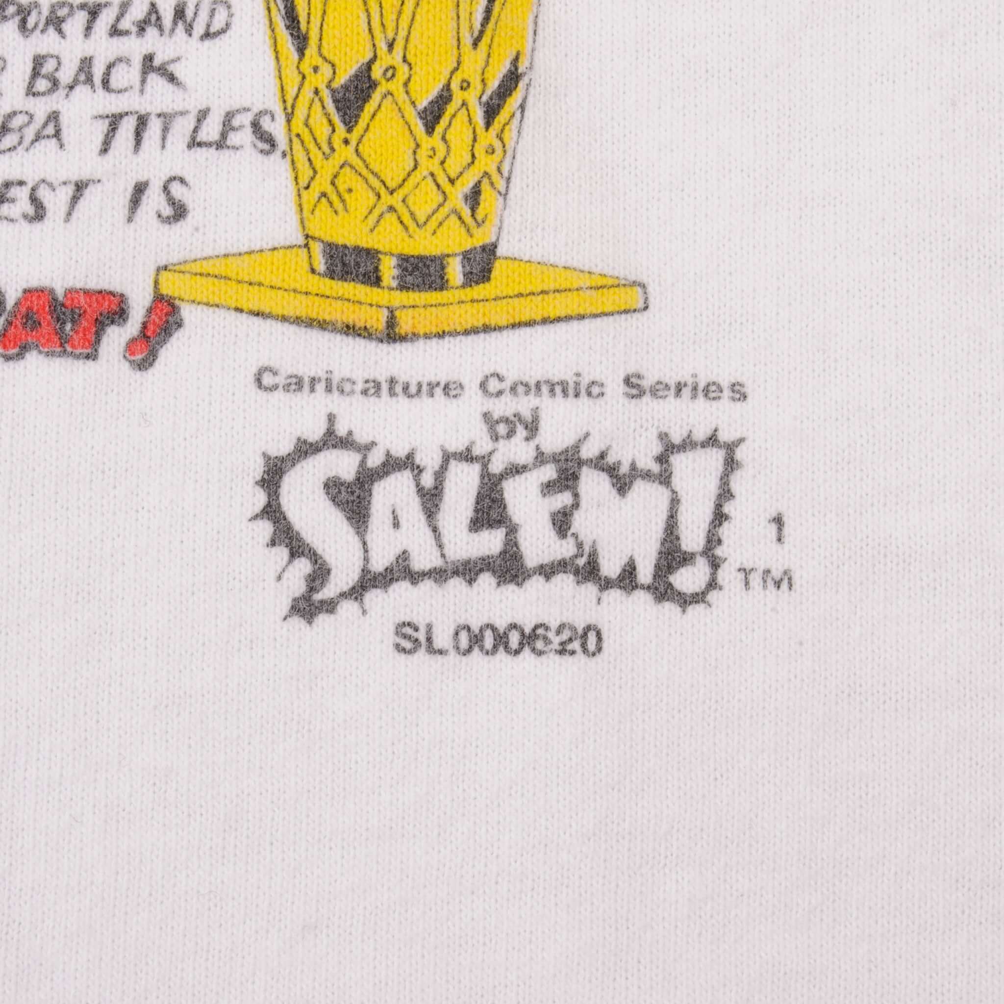 Vintage White NBA Chicago Bulls 1993 3 Times Champions Tee Shirt Size Medium With Single Stitch Sleeves. Made In USA.