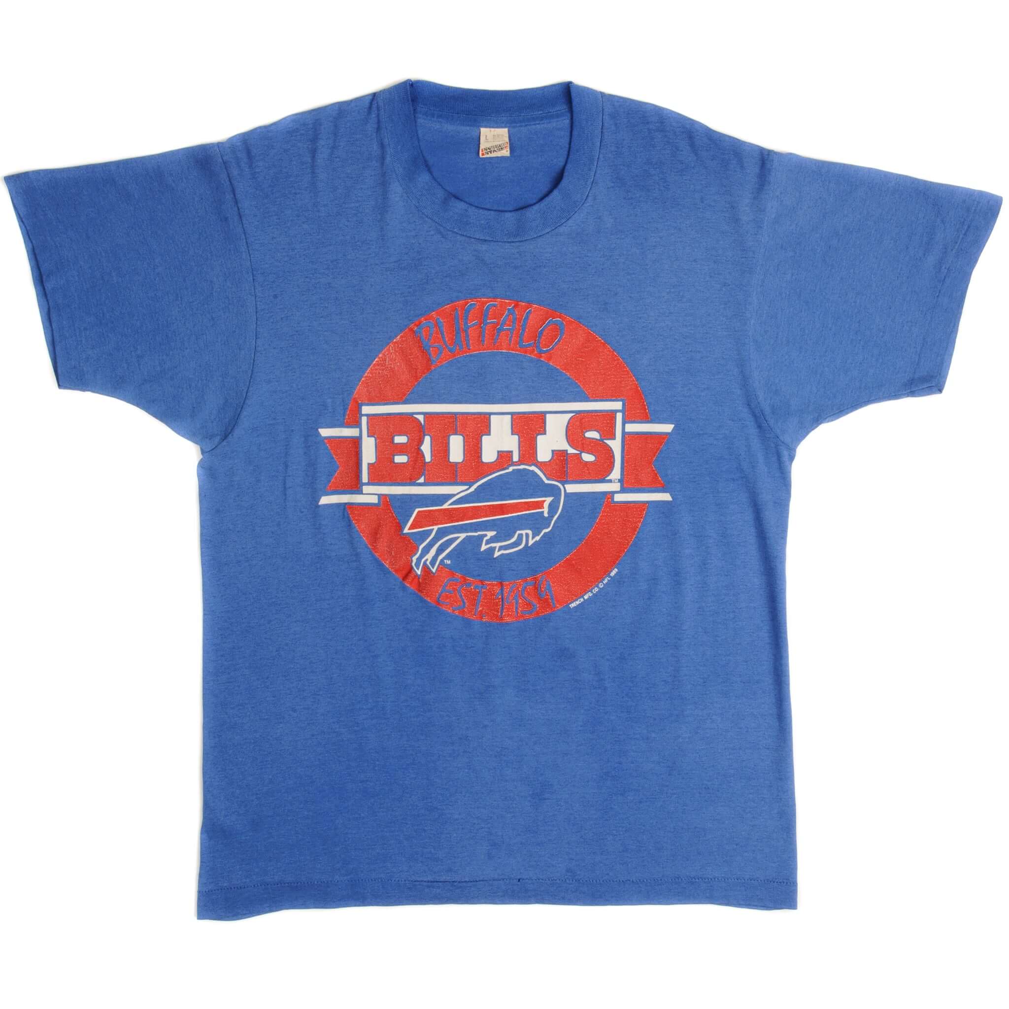 Vintage NFL Buffalo Bills Est 1959 Tee Shirt 1989 Size Medium Made In USA With Single Stitch Sleeves.