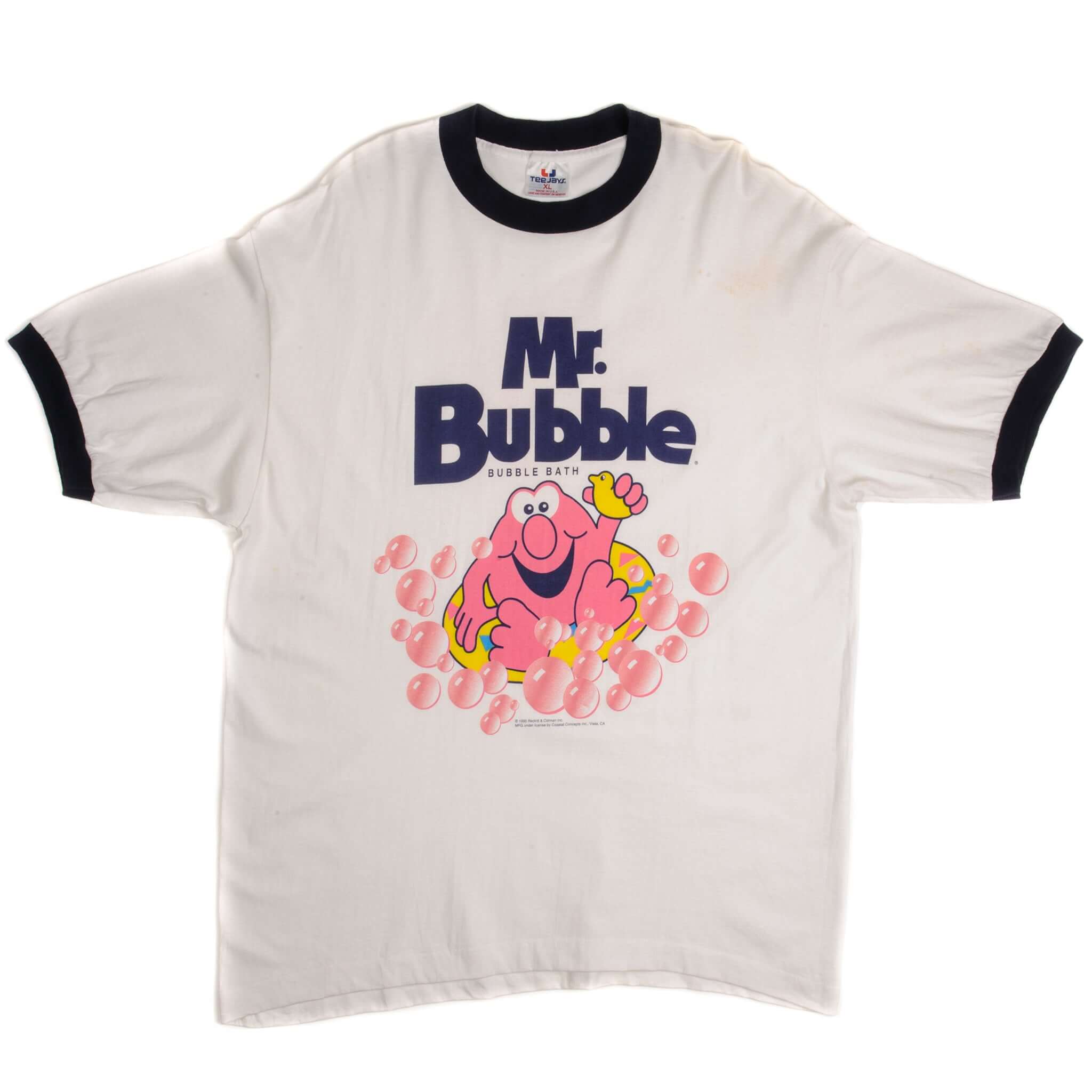 Vintage Mr. Bubble Bubble Bath Tee Shirt 1995 Size Large Made In USA With Single Stitch Sleeves.