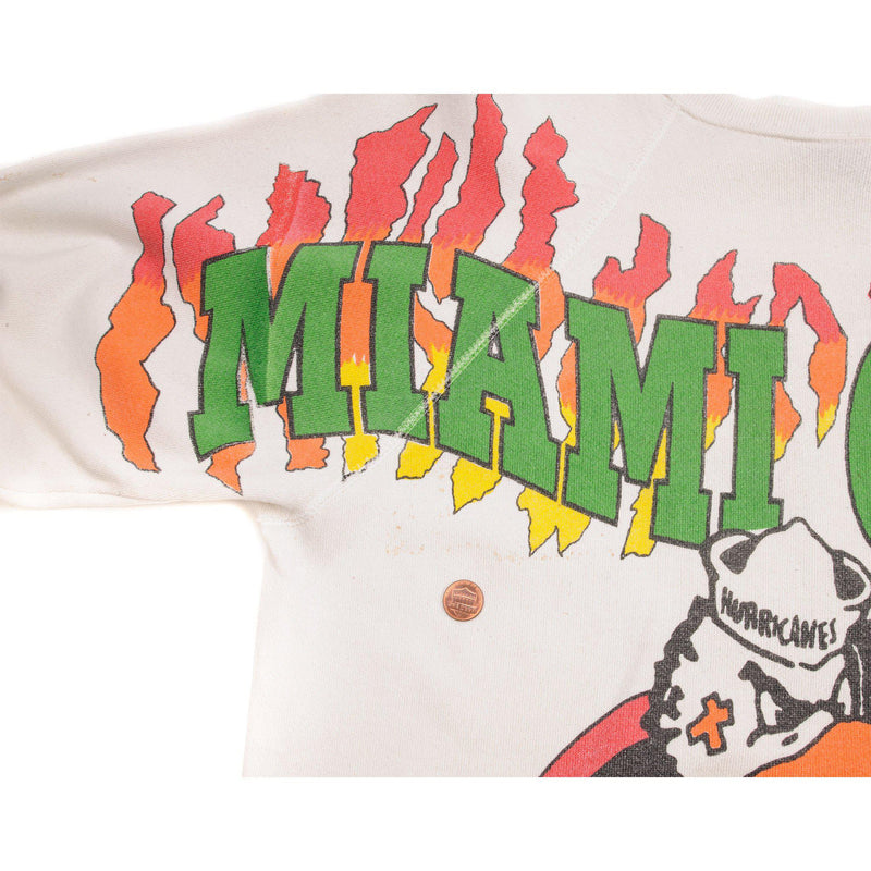 VINTAGE MIAMI HURRICANES FOOTBALL SWEATSHIRT SIZE LARGE MADE IN USA