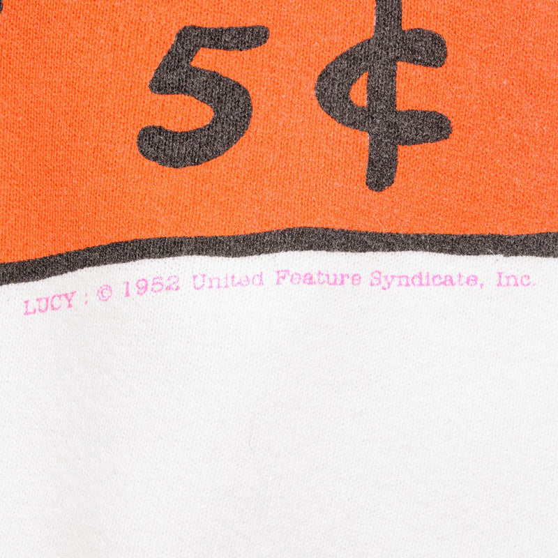 VINTAGE PEANUTS LUCY VAN PELT SWEATSHIRT 1970'S SIZE XL MADE IN USA