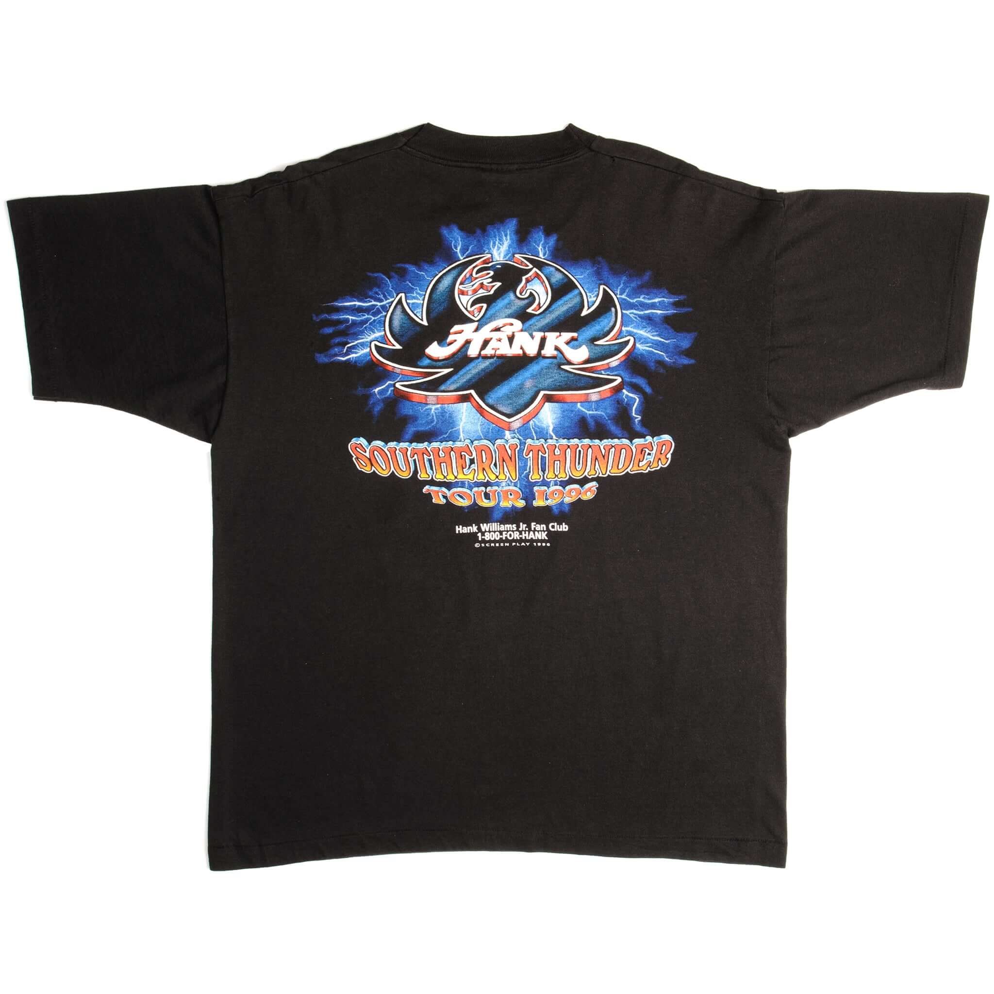 Vintage Hank Willians Jr Southern Thunder Tour Tee Shirt 1996 Size XL.