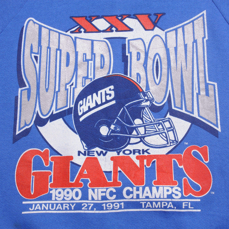 VINTAGE NFL NEW YORK GIANTS XXV SUPER BOWL SWEATSHIRT 1990S SIZE MEDIUM MADE IN USA