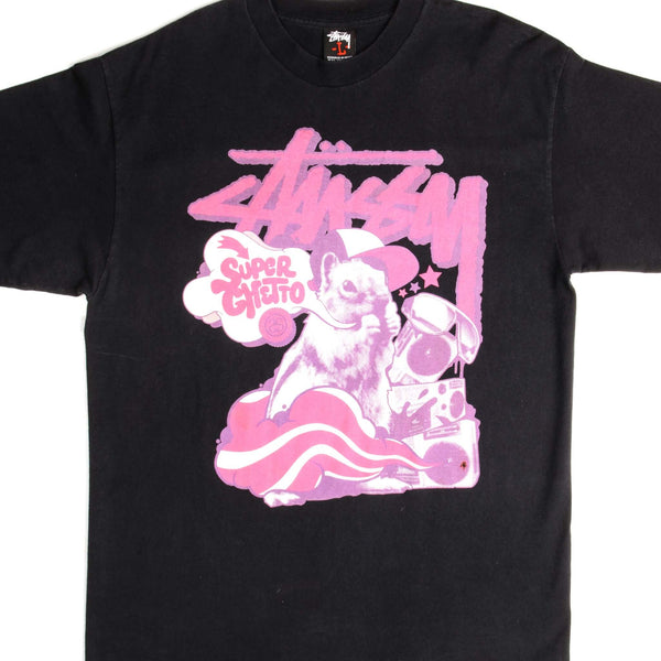 VINTAGE STUSSY SUPER GHETTO TEE SHIRT SIZE LARGE
