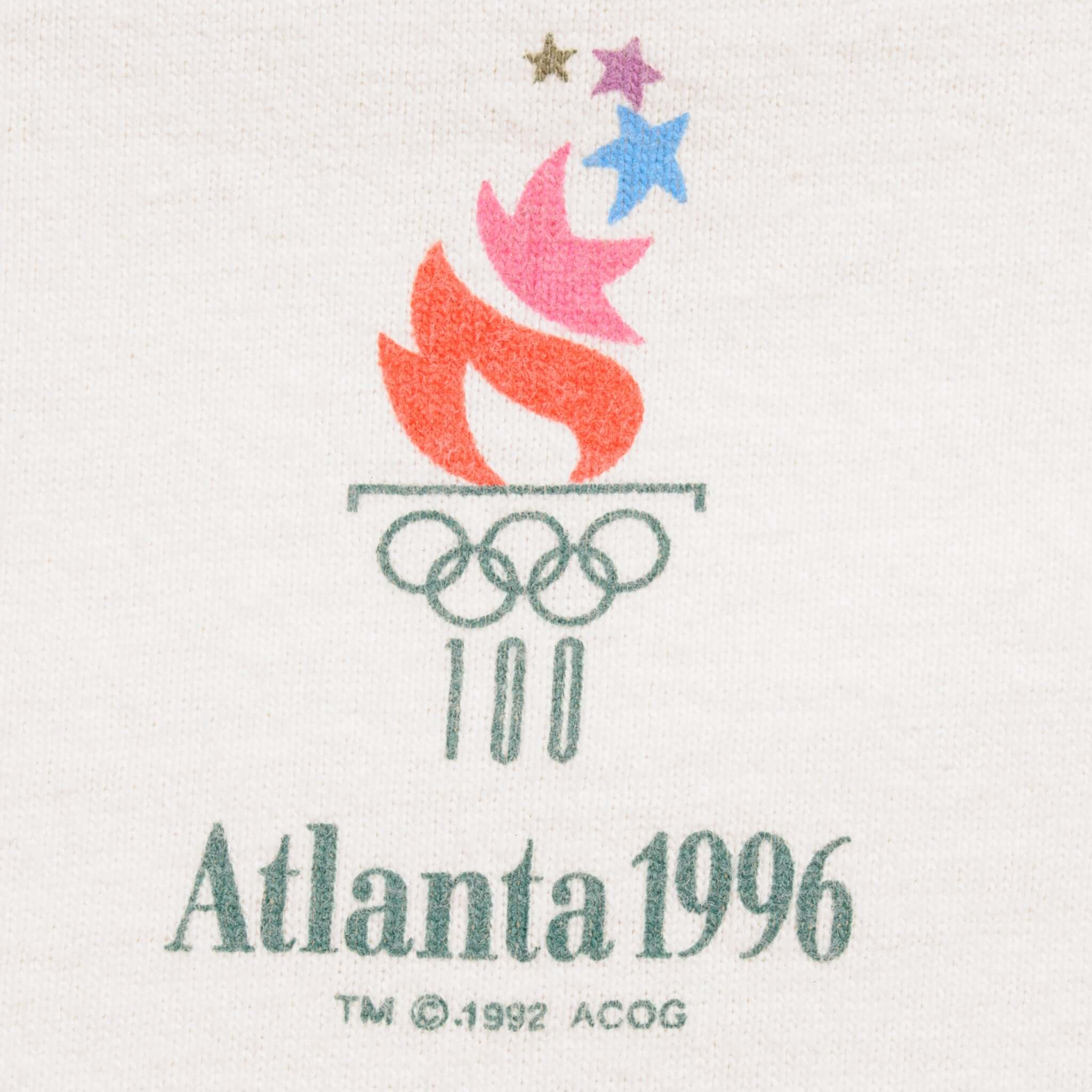 VINTAGE OLYMPIC GAMES ATLANTA 1996 WHATIZIT TEE SHIRT 1990S LARGE MADE IN USA
