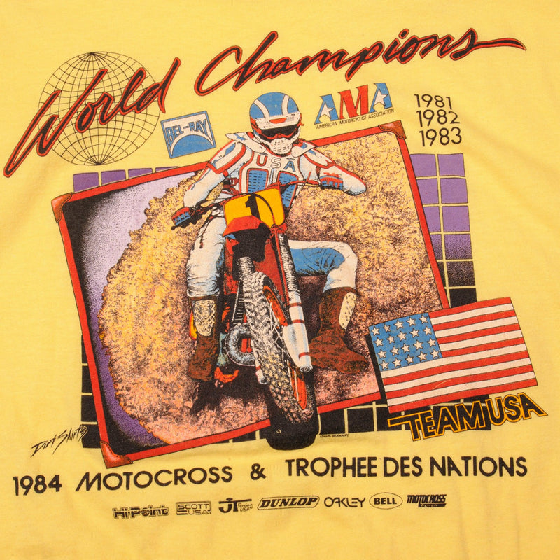 VINTAGE AMA WORLD CHAMPION MOTOCROSS DAVID BAILEY TEE SHIRT 1984 MEDIUM MADE USA