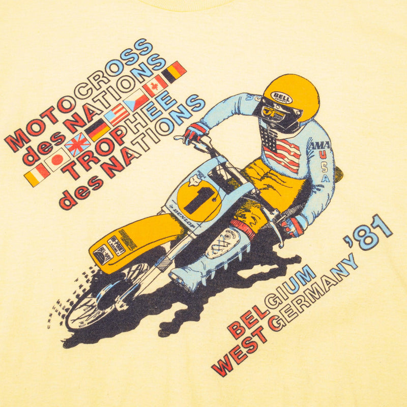 VINTAGE MOTOCROSS DES NATIONS TEE SHIRT 1981 SIZE MEDIUM MADE IN USA
