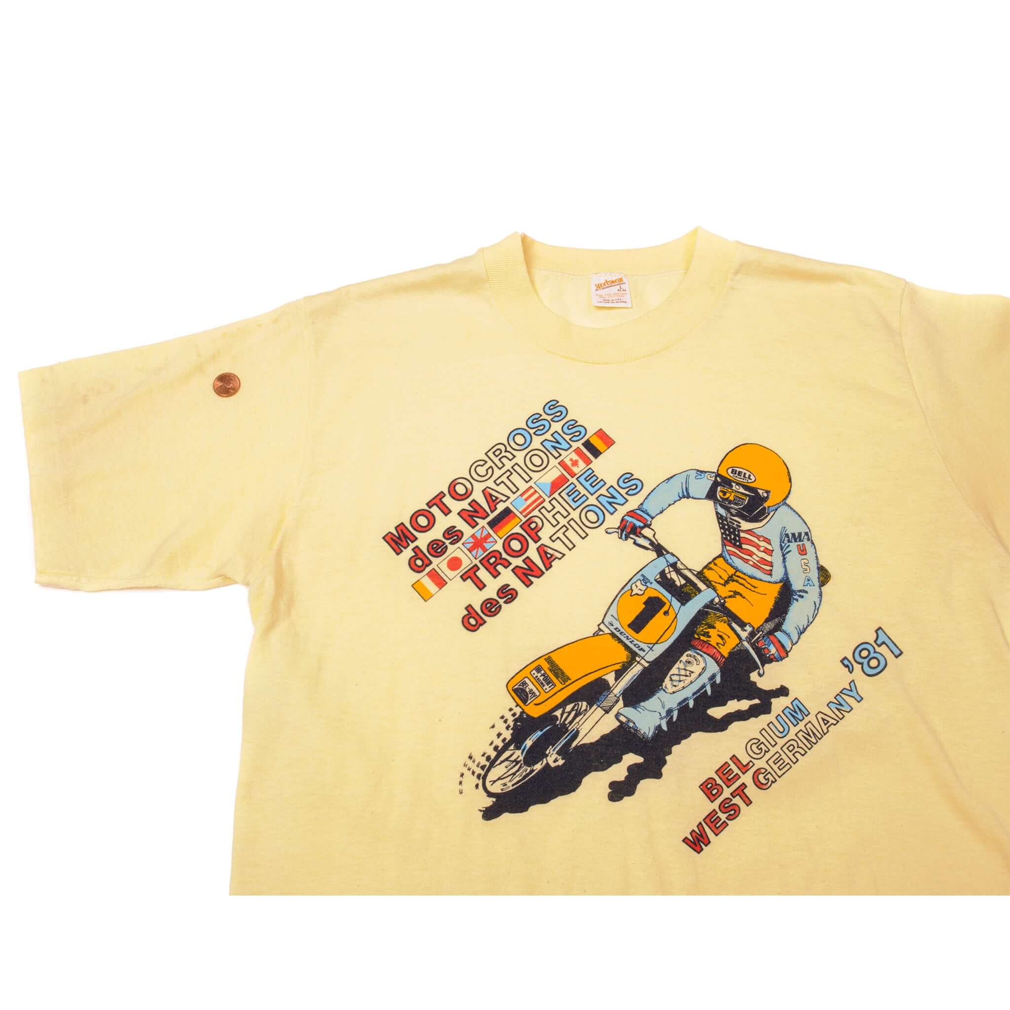 VINTAGE MOTOCROSS DES NATIONS TEE SHIRT 1981 SIZE MEDIUM MADE IN USA