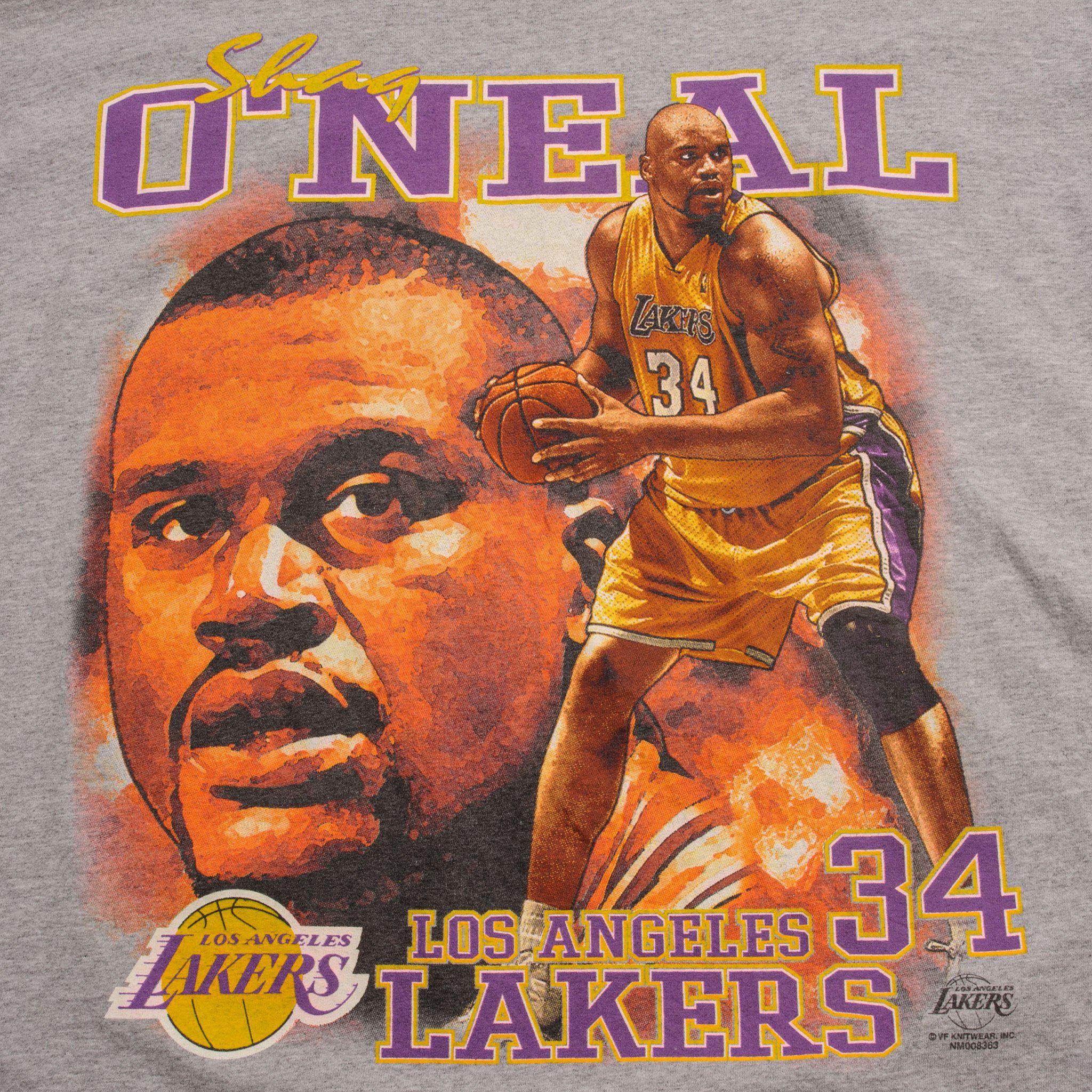 Men's Vintage 00's TND Los Angeles LA Lakers Shaquille O'Neal T Shirt Tee  Sz 2XL