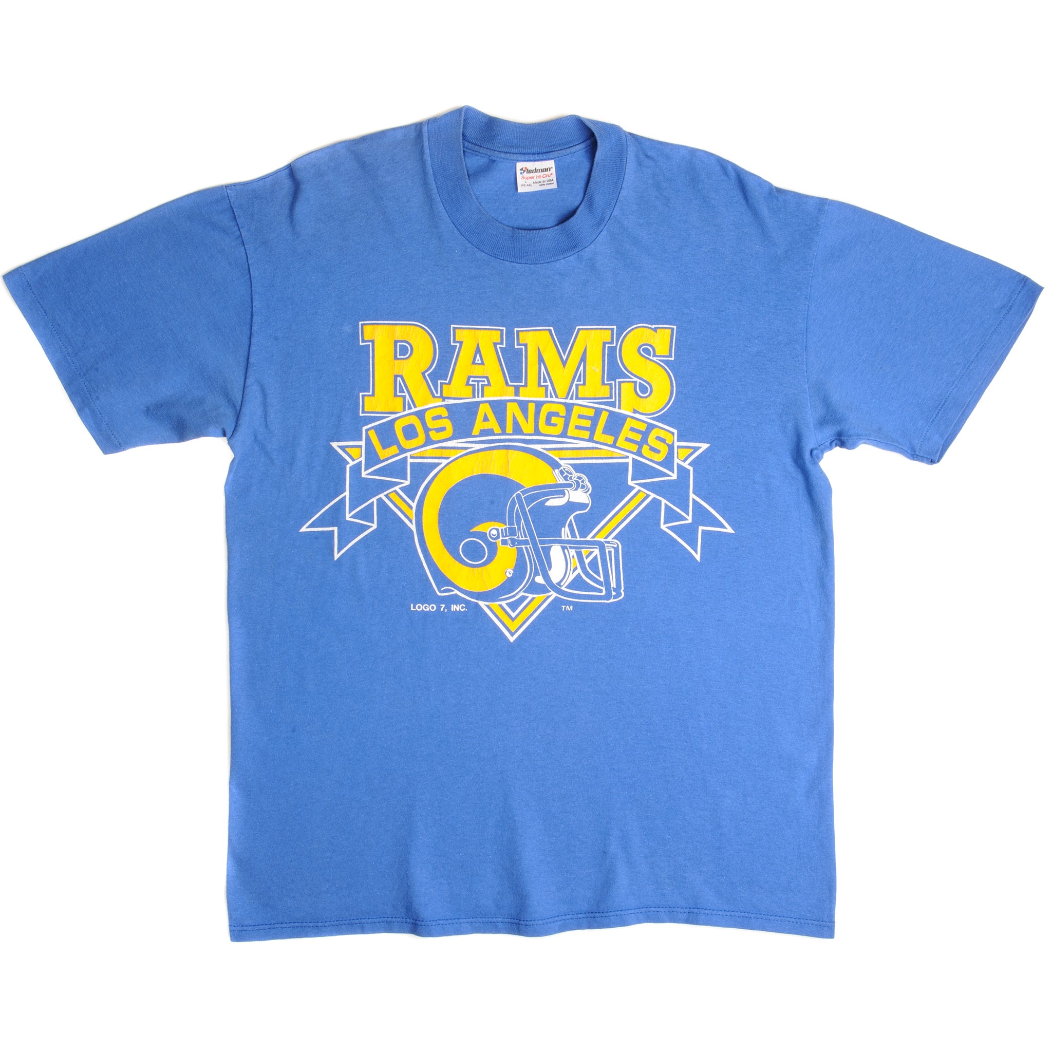 Vintage NFL Los Angeles Rams Tee Shirt Size Large Made in USA 1980s