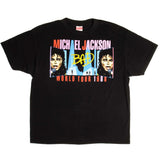 Vintage Michael Jackson Bad World Tour 1988 Tee Shirt Size Large Made In USA With Single Stitch Sleeves.