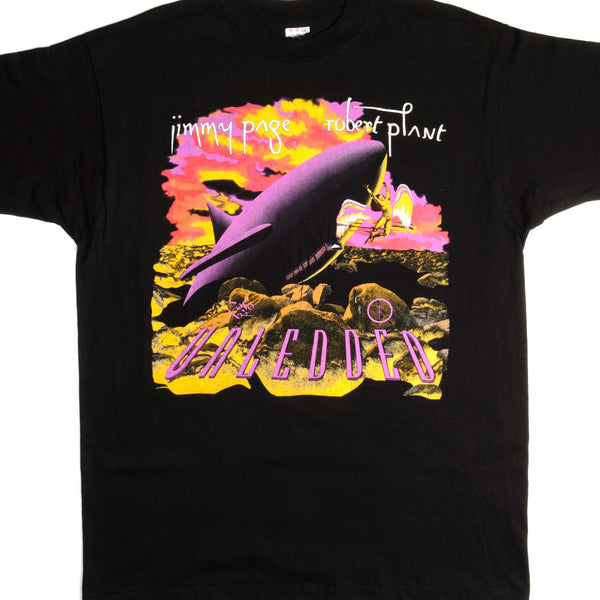 CAMISETA VINTAGE DE JIMMY PAGE ROBERT PLANT SIN CUARTEL LED ZEP UNLEDDED 1995 XL