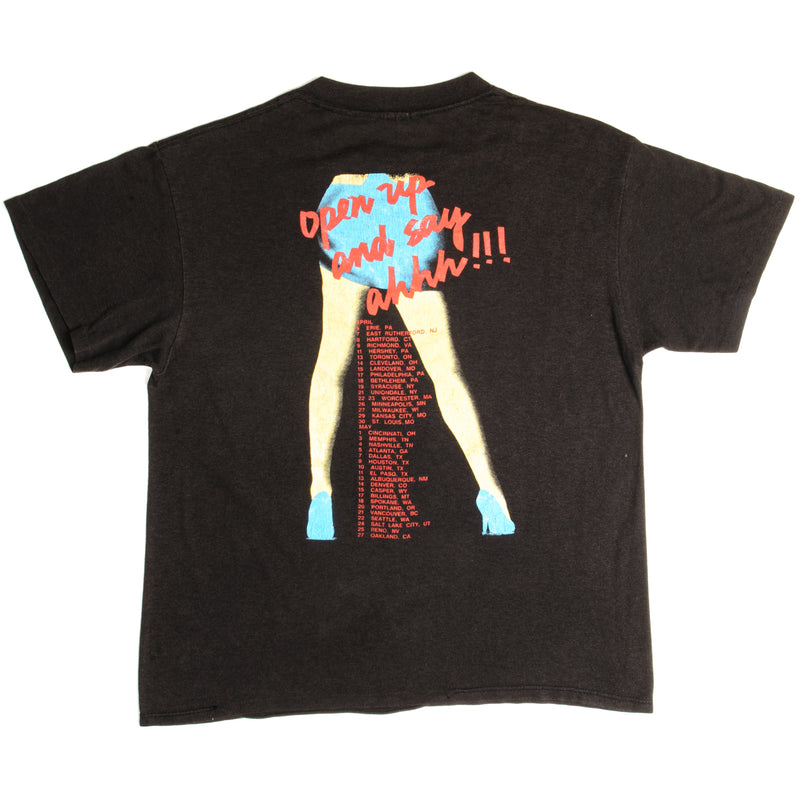 Vintage Poison Open Up And Say Ahhh !!! Tour Tee Shirt 1988 Size Large Made In USA With Single Stitch Sleeves.