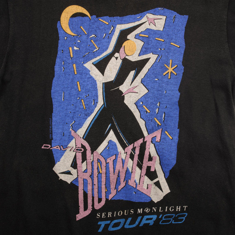 VINTAGE DAVID BOWIE SERIOUS MOONLIGHT TOUR'83 TEE SHIRT SIZE SMALL MADE IN USA