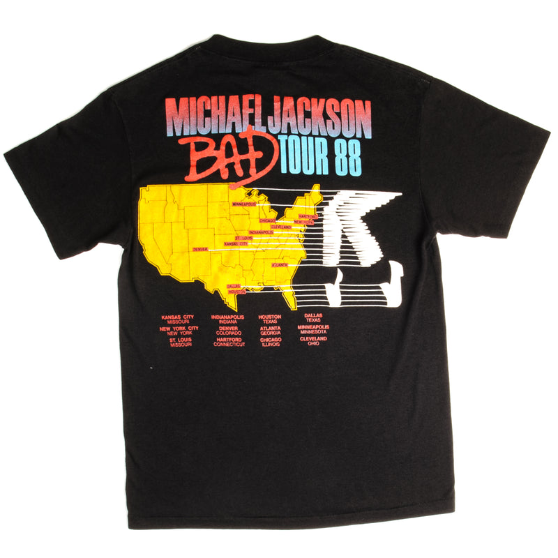 Vintage Michael Jackson Bad Tour 1988 Tee Shirt Size Small Made In USA With Single Stitch Sleeves.