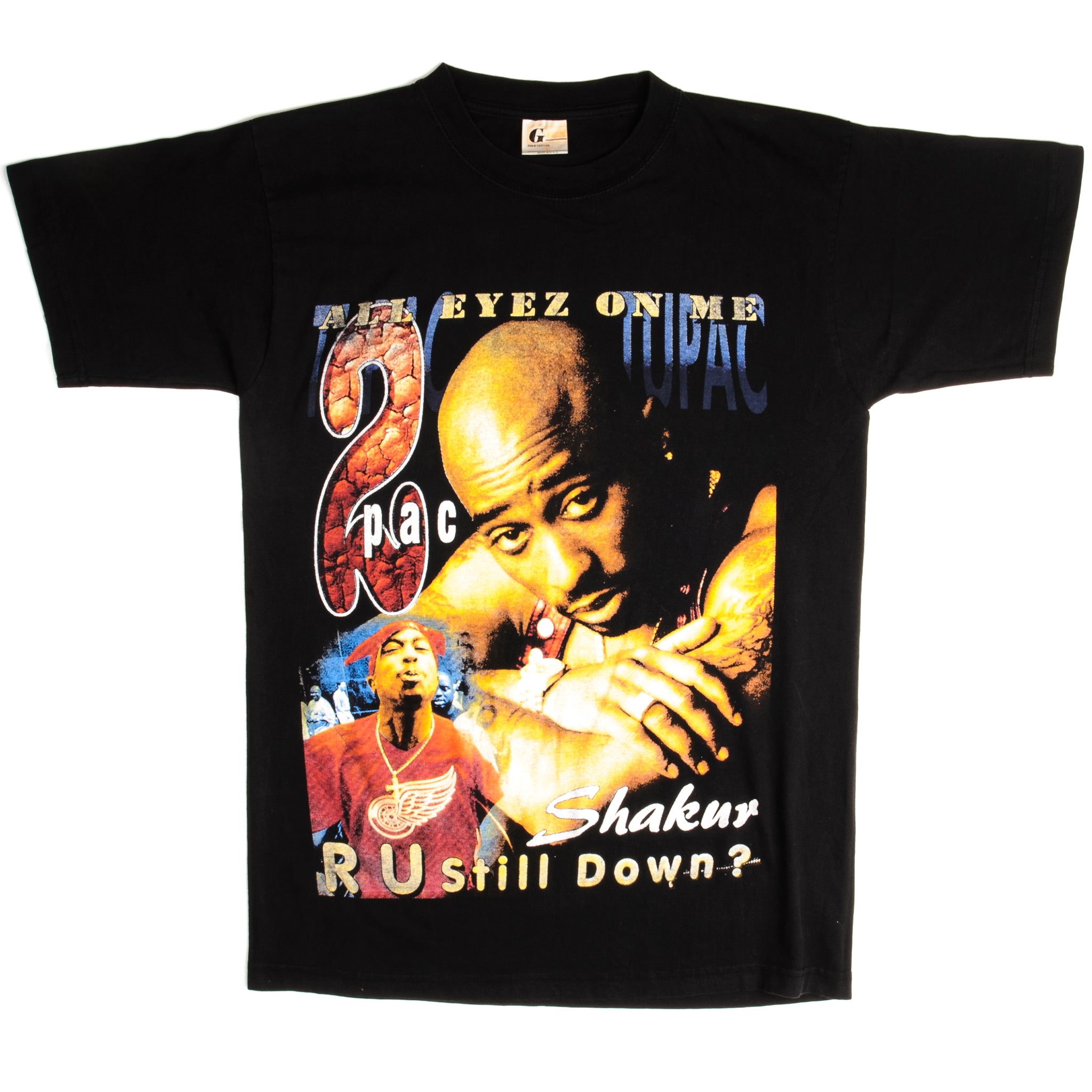 tupac 2pac, Shirts, Vintage 99s Tupac Shakur Detroit Redwings Death Row  Records Shirt Jersey Rap