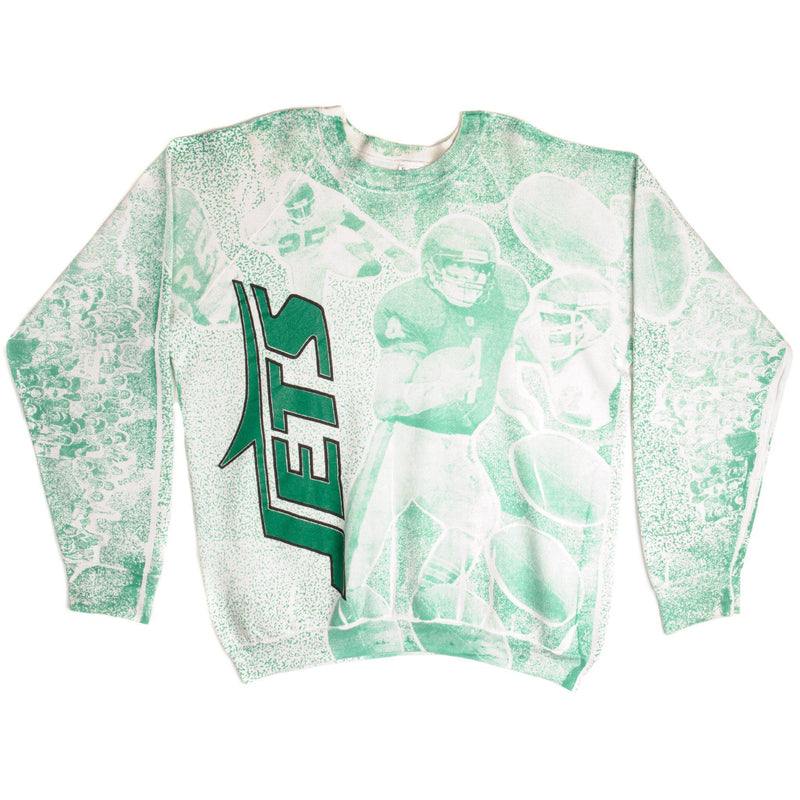 Vintage All Over Print NFL New York Jets Sweatshirt Size XL Made In USA