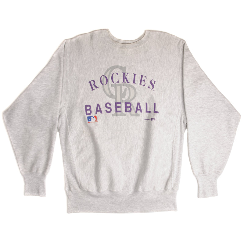 Vintage Champion Reverse Weave MLB Colorado Rockies Sweatshirt 1994 Size XL Made In USA, Tri-Blend Fabrics.