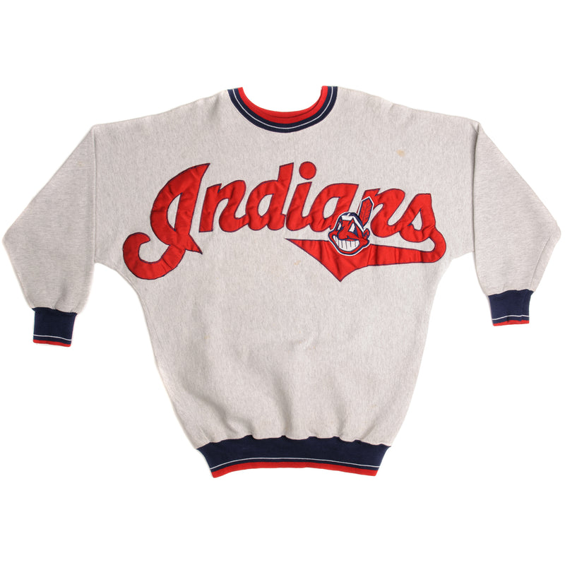Vintage MLB Cleveland Indians Sweatshirt Size Large Made In USA.