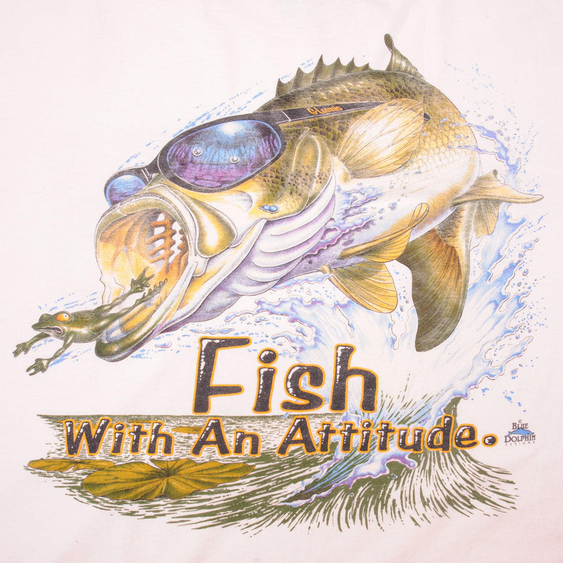 VINTAGE G. LOOMIS FISH WITH AN ATTITUDE TEE SHIRT 90s SIZE XL