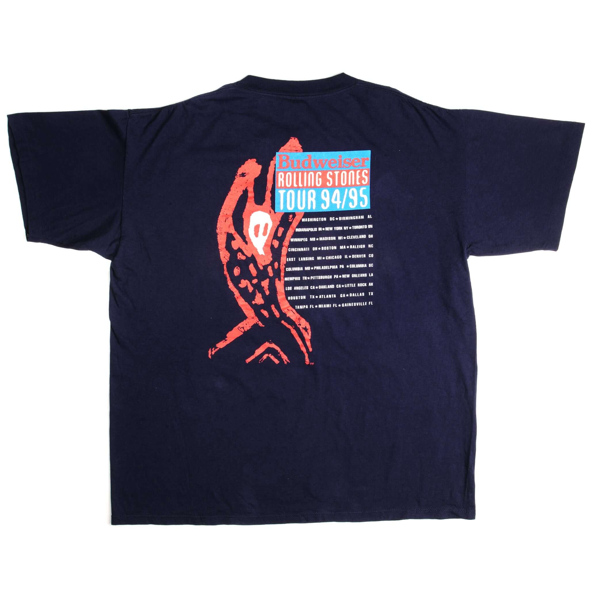 Vintage Rolling Stones Voodoo Lounge Tee Shirt 1994 Size XL Made In USA With Single Stitch Sleeves.