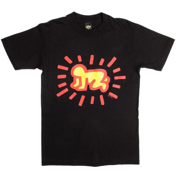 Vintage Keith Haring Tee Shirt 1990S Size Small Made In USA With Single Stitch Sleeves.