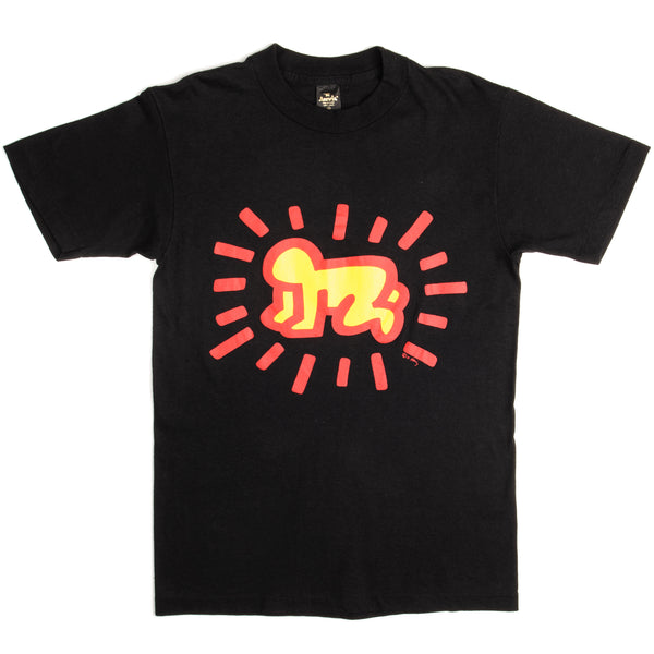 Vintage Keith Haring Tee Shirt 1990S Size Small Made In USA With Single Stitch Sleeves.