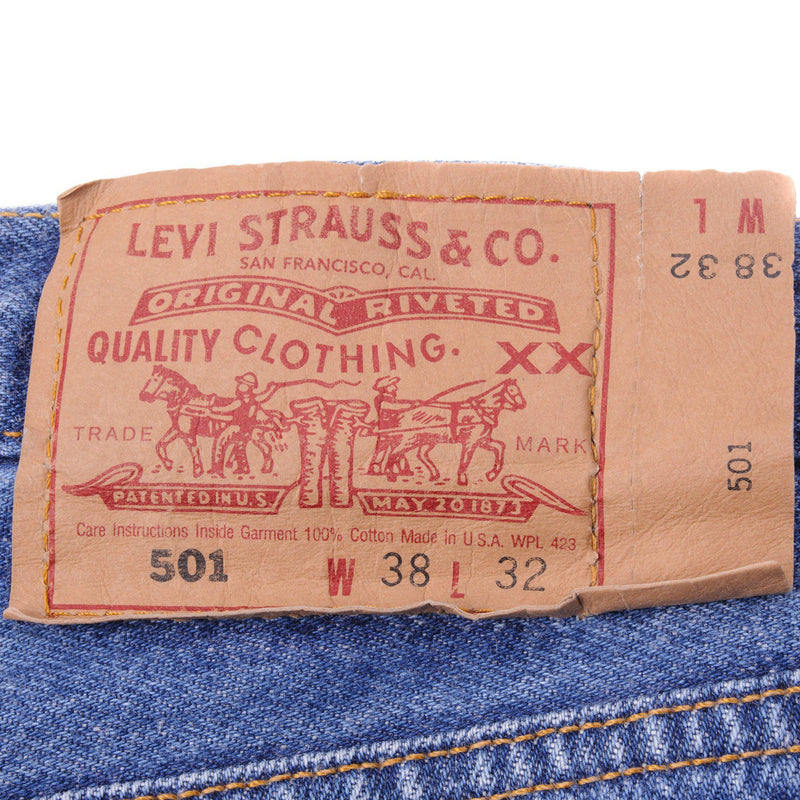VINTAGE LEVIS 501 JEANS INDIGO 1990'S SIZE W36 L31 MADE IN USA