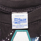 Vintage All Over Print NFL Miami Dolphins Salem Sportswear Tee Shirt 1993 Size L Made in USA With Single Stitch Sleeves.