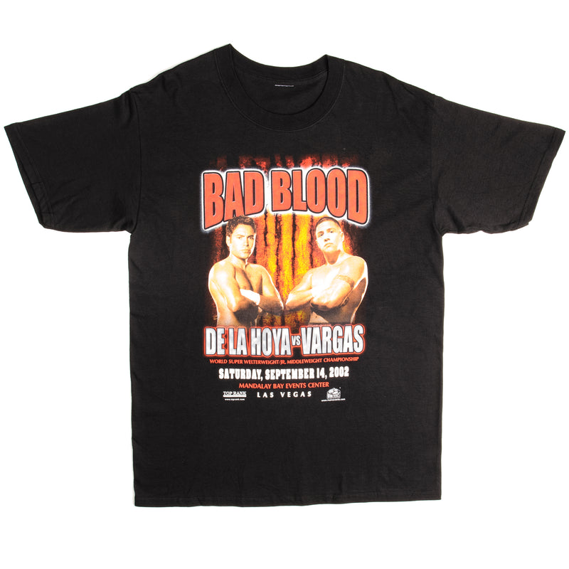 Vintage De La Hoya Vs Vargas Bad Blood World Super Welterweight/Jr. Middleweight Championship Tee Shirt 2002 Size Large.