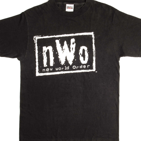 CAMISETA VINTAGE DE LUCHA LIBRE NWO, TALLA GRANDE, FABRICADA EN EE. UU., DÉCADA DE 1990
