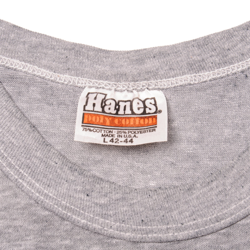 Vintage Property of Houston Astros Baseball Club Hanes Poly cotton Tee Shirt 1980's Size Medium Made In USA With Single Stitch Sleeves.