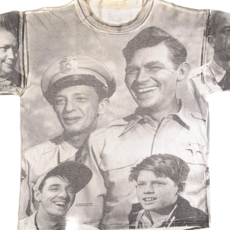 VINTAGE ALL OVER PRINT THE ANDY GRIFFITH SHOW TEE SHIRT 1992 SIZE LARGE
