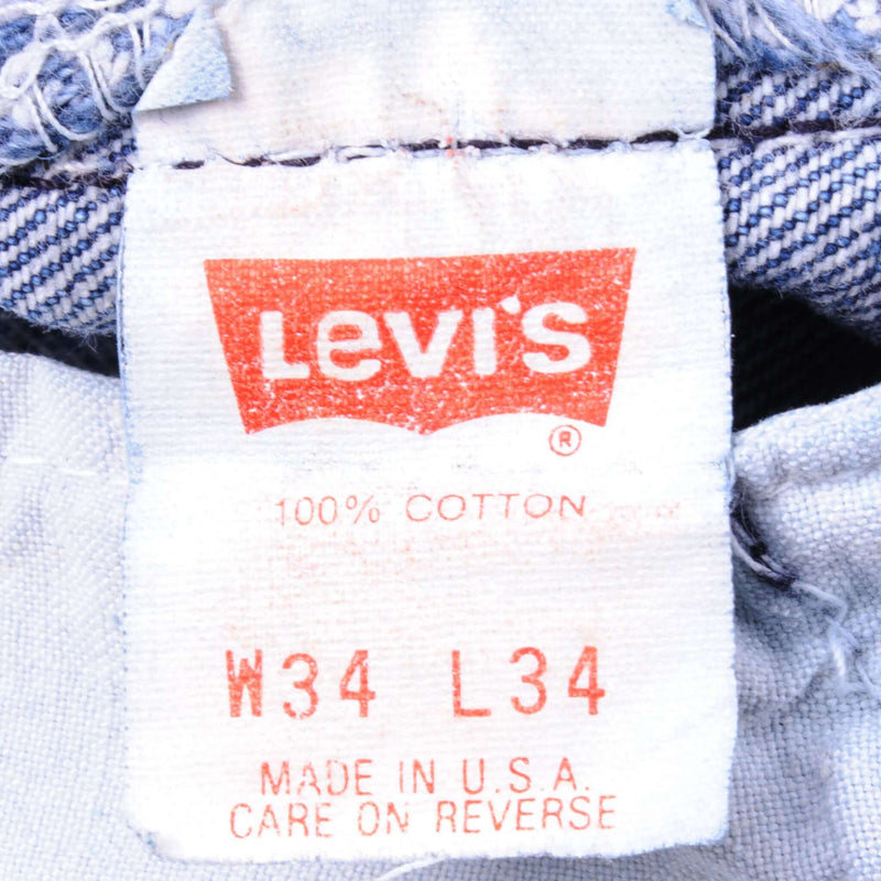 VINTAGE LEVIS 501 JEANS INDIGO 1988-1993 SIZE W33 L32 MADE IN USA
