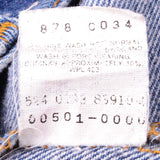 VINTAGE LEVIS 501 JEANS INDIGO 1988-1993 SIZE W34 L27 MADE IN USA