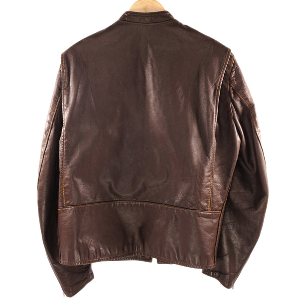 Vintage Brooks Leather Sportswear Brown Leather Jacket Size 44 Made In USA.