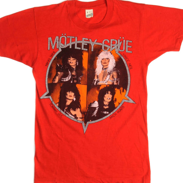 CAMISETA VINTAGE MOTLEY CRUE SHOUT AT TOUR 1983 TALLA XS FABRICADA EN EE. UU.